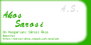akos sarosi business card